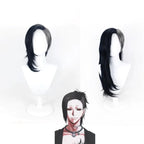 Perruque cosplay Tokyo Ghoul noire et grise, style Kaneki Ken (cheveux longs et courts). 