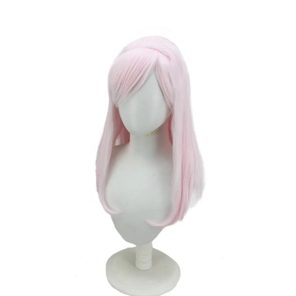 Perruque rose longue et lisse pour cosplay de Charlie Morningstar (Hazbin Hotel) 