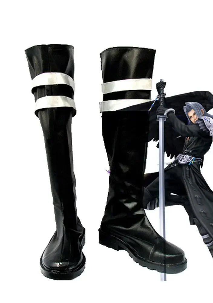 Final Fantasy 7 Sephiroth Cosplay Boots Long Black Shoes