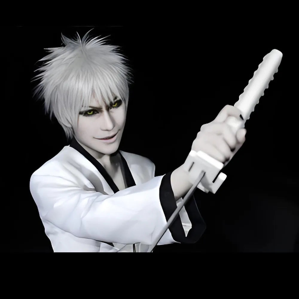Bleach Ichigo Kurosaki Zangetsu Hollowfication Bankai Outfit Cosplay Costume With Wig Sandals