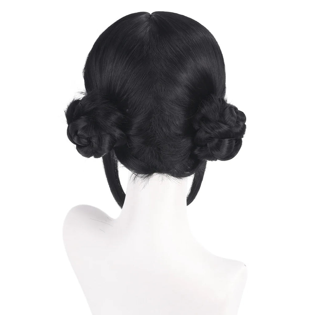 Perruque noire de cosplay Skpop Zoe Hunter Witch, costume d'anime pour fête.