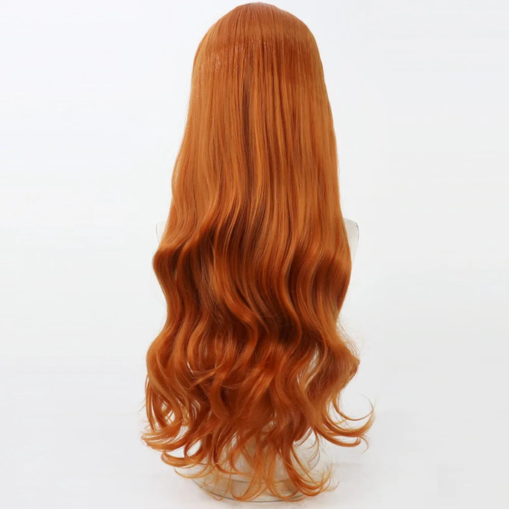 Bleach Rangiku Matsumoto Cosplay Wig Organge Curly Hair