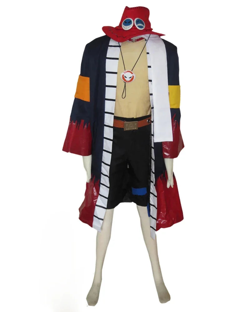 One piece Portgas D.Ace Overcoat Cosplay Costume