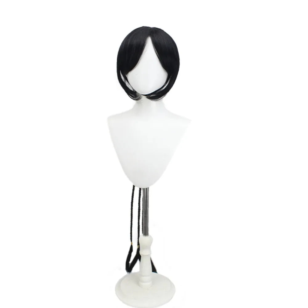 Final Fantasy X Lulu Cosplay Wig Black Four Long Braids Hair