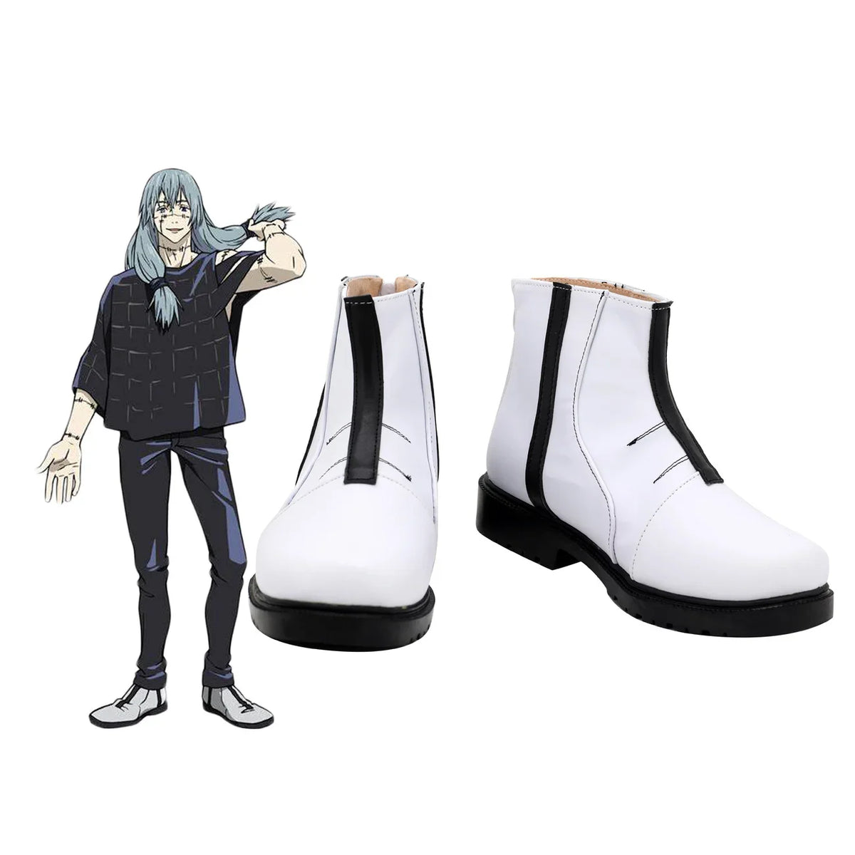 Jujutsu Kaisen Mahito Cosplay Boots White Shoes Custom Made