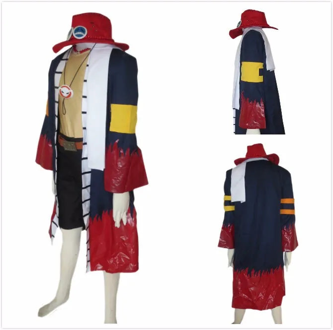 One piece Portgas D.Ace Overcoat Cosplay Costume