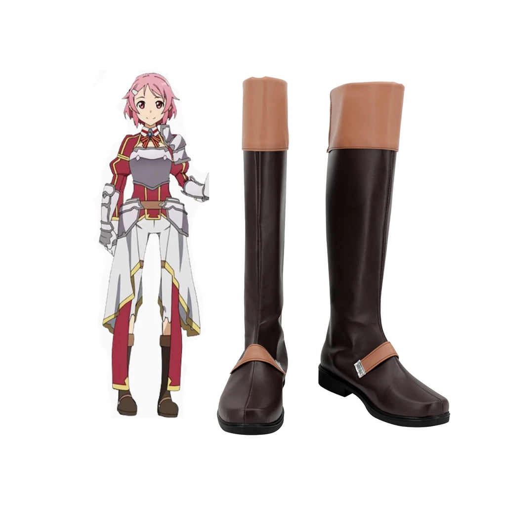 Sword Art Online Lizbeth Cosplay Boots Brown Shoes