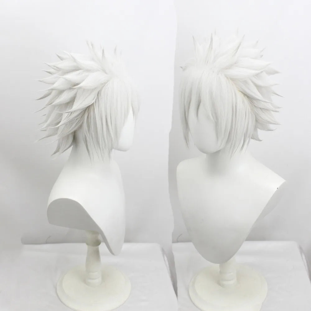 Perruque Naruto Tobirama Senju gris argenté tressée en épis pour cosplay et costume d'anime 