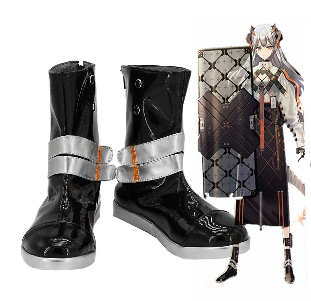 Arknights Saria Cosplay Boots Black Shoes