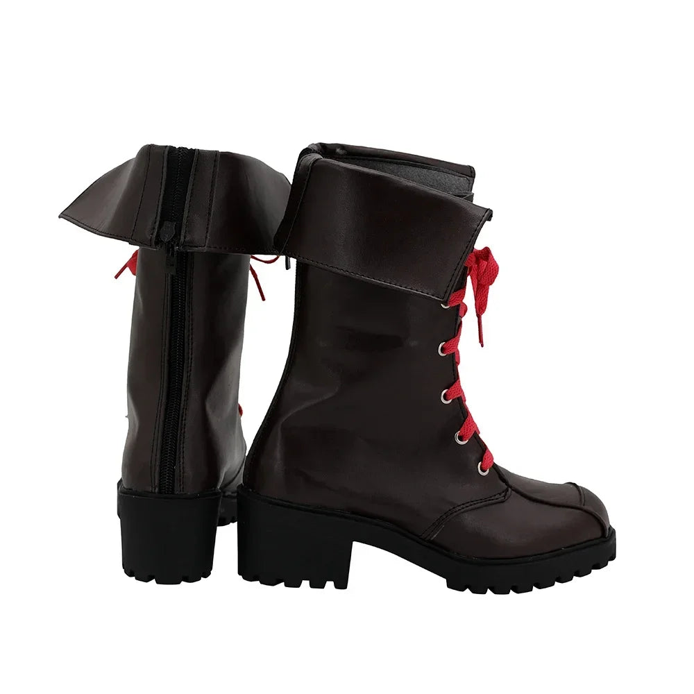 LOL Jinx Cosplay Boots Brown Shoes Custom Made