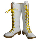 Bottes blanches personnalisées pour cosplay de Rumi, la chasseuse de démons K-pop 