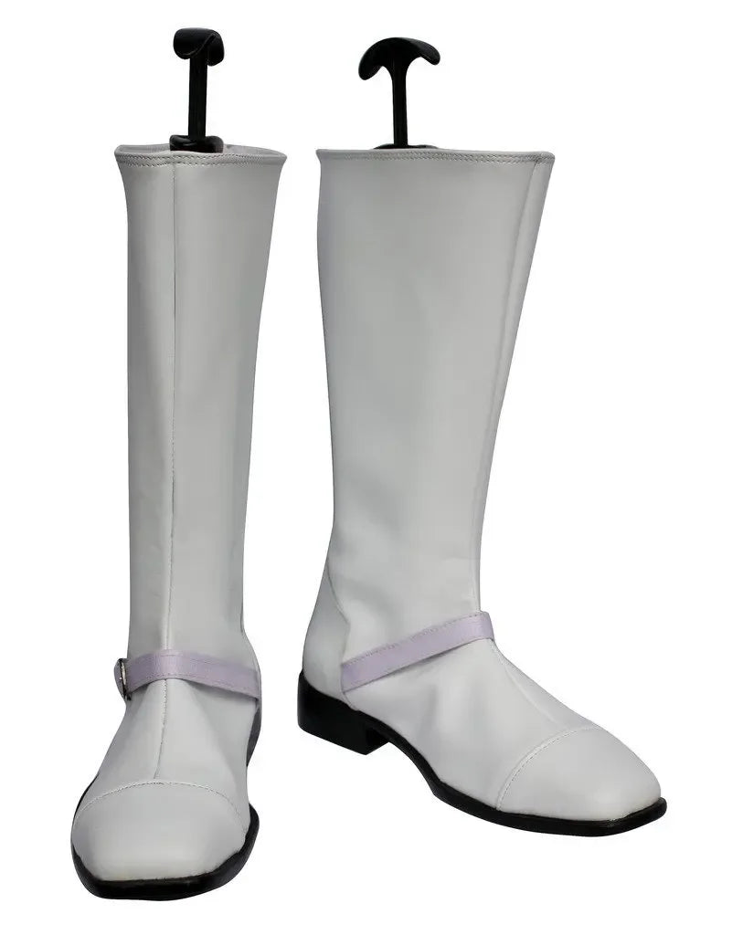 Final Fantasy XIII FF13 Cid Raines Cosplay Boots Custom Made White Shoes