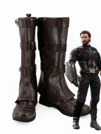 Avengers Infinity War Captain America Cosplay Boots Brown Shoes Custom Made
