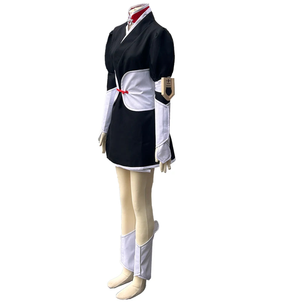 Ensemble complet de cosplay de Nemu Kurotsuchi (Bleach TYBW) : kimono de la Guerre Sanglante de Mille Ans, perruque, chaussures et brassard de vice-capitaine. 