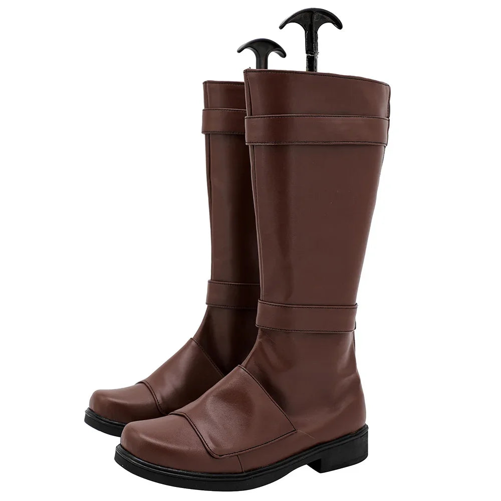 Star War Mandalorian Bo-Katan Kryze Cosplay Boots Brown Leather Shoes