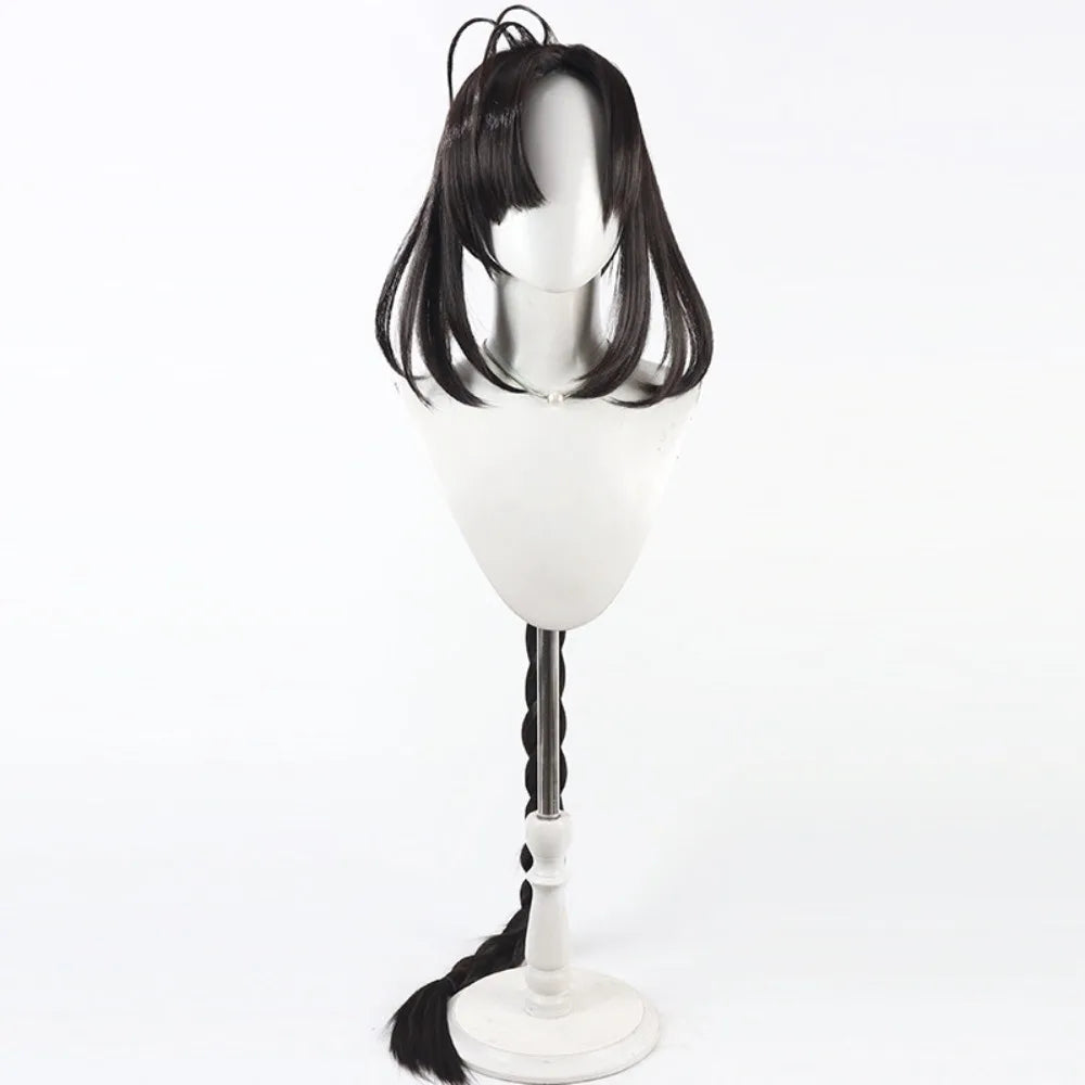 FGO Ono no Komachi Cosplay Wig Long Braids Dark Brown Hair