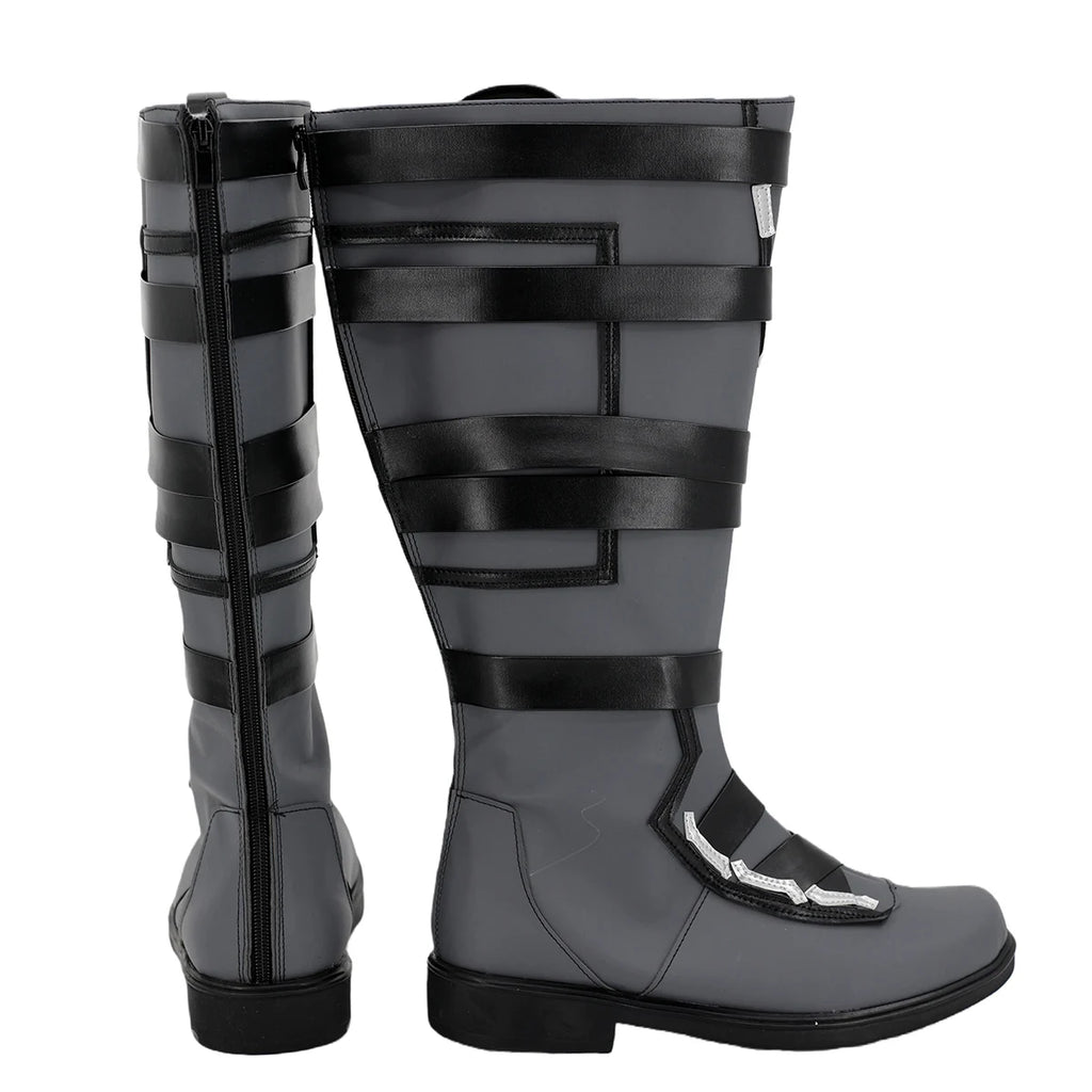 Valorant Agent Omen Cosplay Shoes Tailored Leather Boots Any Size for Unisex