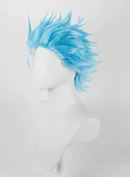 Perruque cosplay Grimmjow Jaegerjaquez de Bleach, cheveux bleus hérissés style anime 