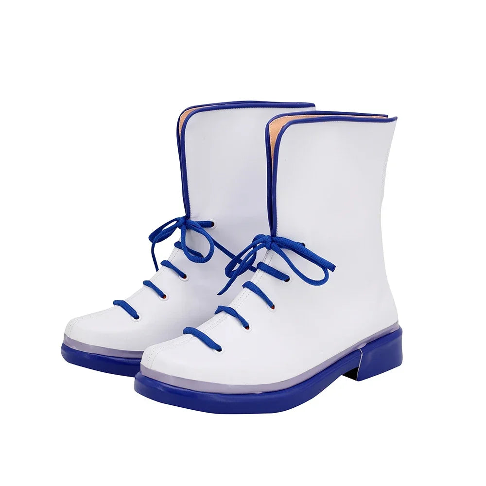Final Fantasy NT Dissidia Locke Cole Cosplay Boots White Shoes