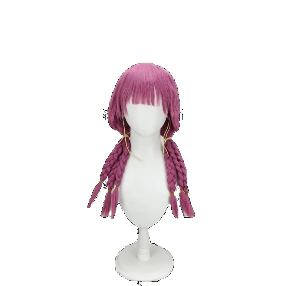 Frieren Beyond Journey's End Aura Cosplay Wig Pink Purple Braided Hair