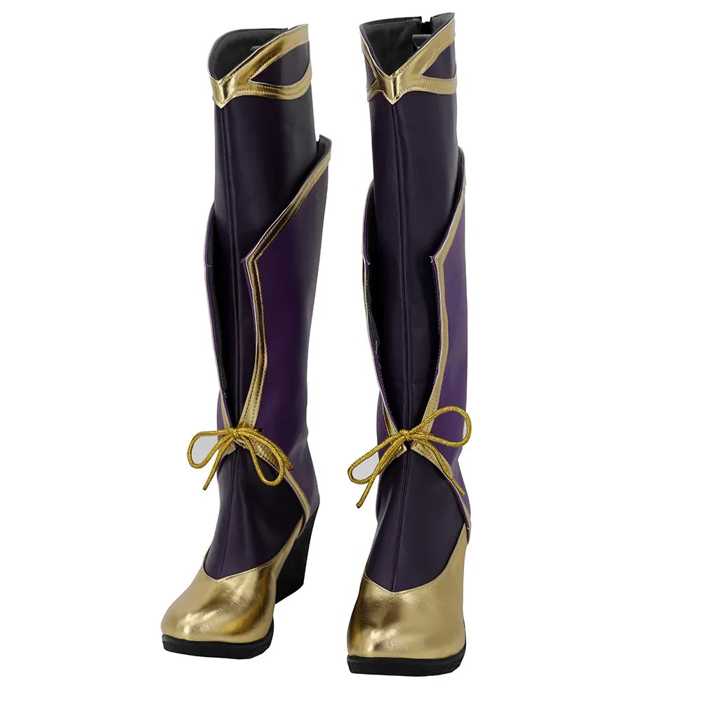 Bottes à talons compensés de cosplay Soraka Fleur spirituelle de League of Legends