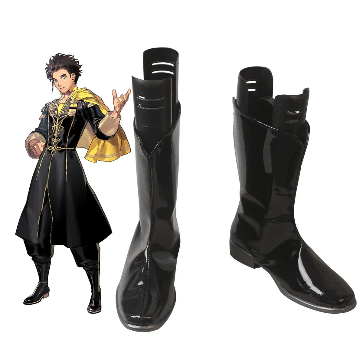 Fire Emblem Three Houses Claude Cosplay Boots Black Shoes