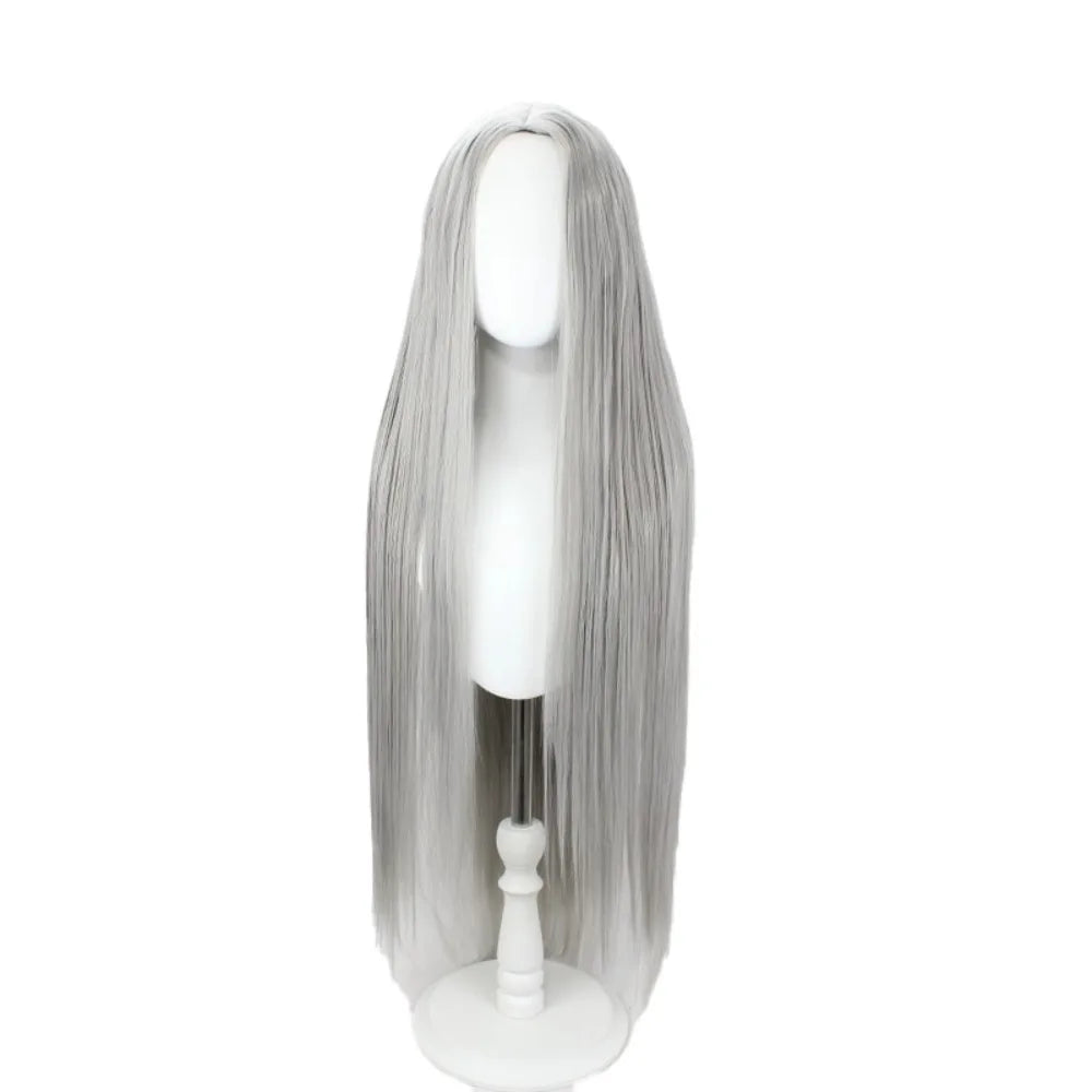 Final Fantasy VII FF7 Sephiroth Cosplay Wig Silver Grey Long Straight Hair