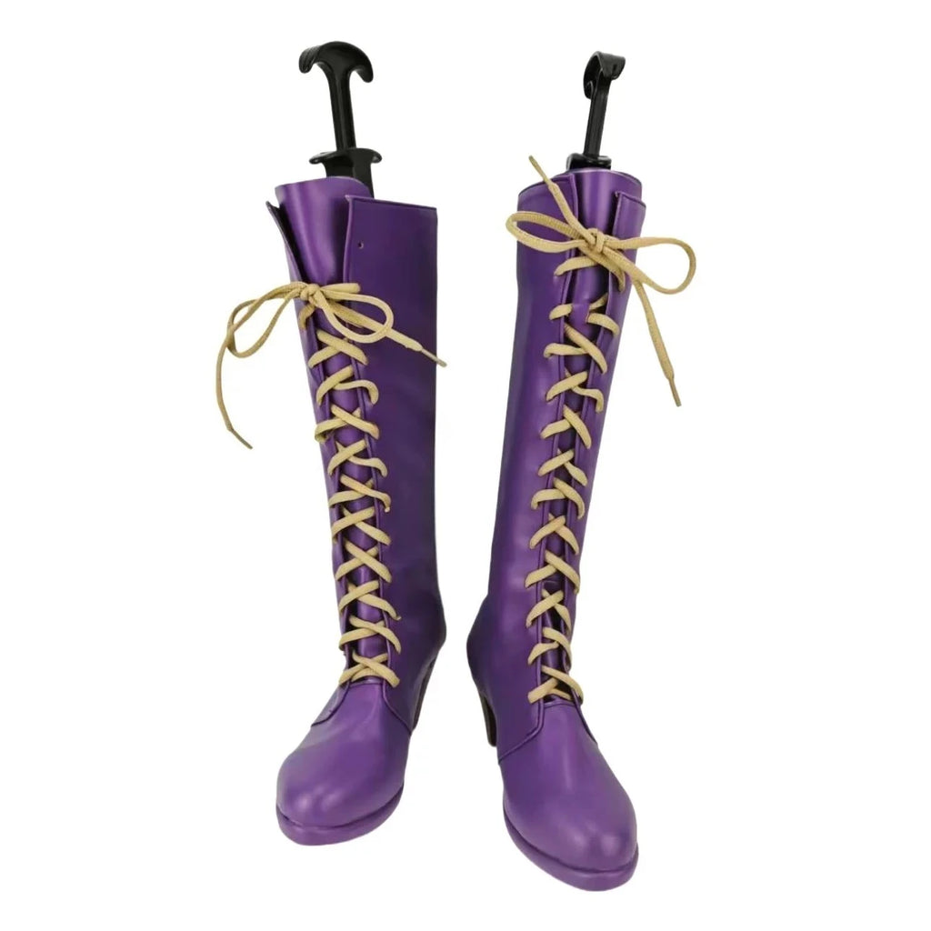 Sailor Moon Saturn Cosplay Boots Purple Shoes High Heel Custom Made