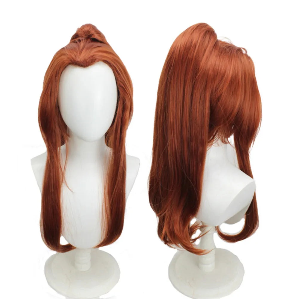 Overwatch Brigitte Cosplay Wig Reddish Brown Ponytail Hair