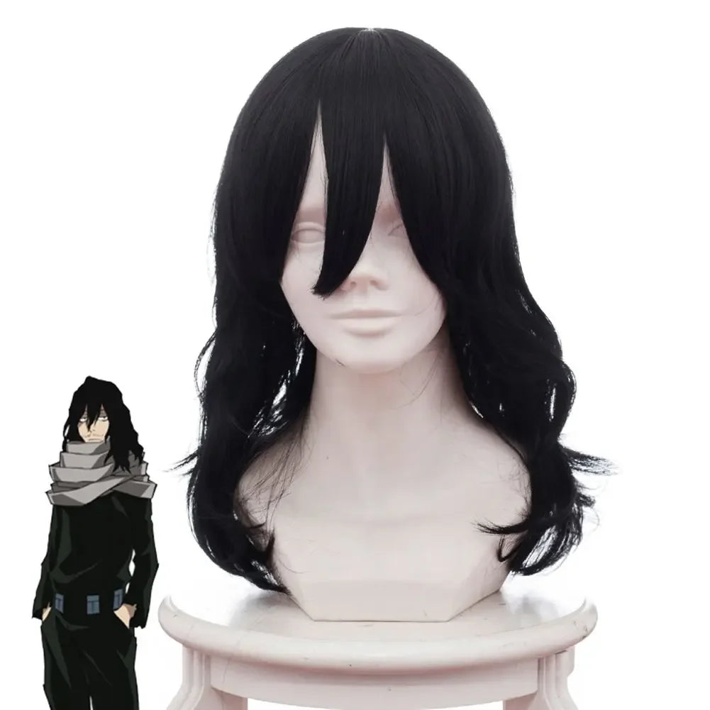 My Hero Academia Eraser Head Shota Cosplay Wig Aizawa Black Hair