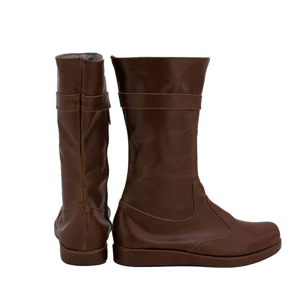 Star Wars The Rise of Skywalker Finn Cosplay Boots Brown Shoes