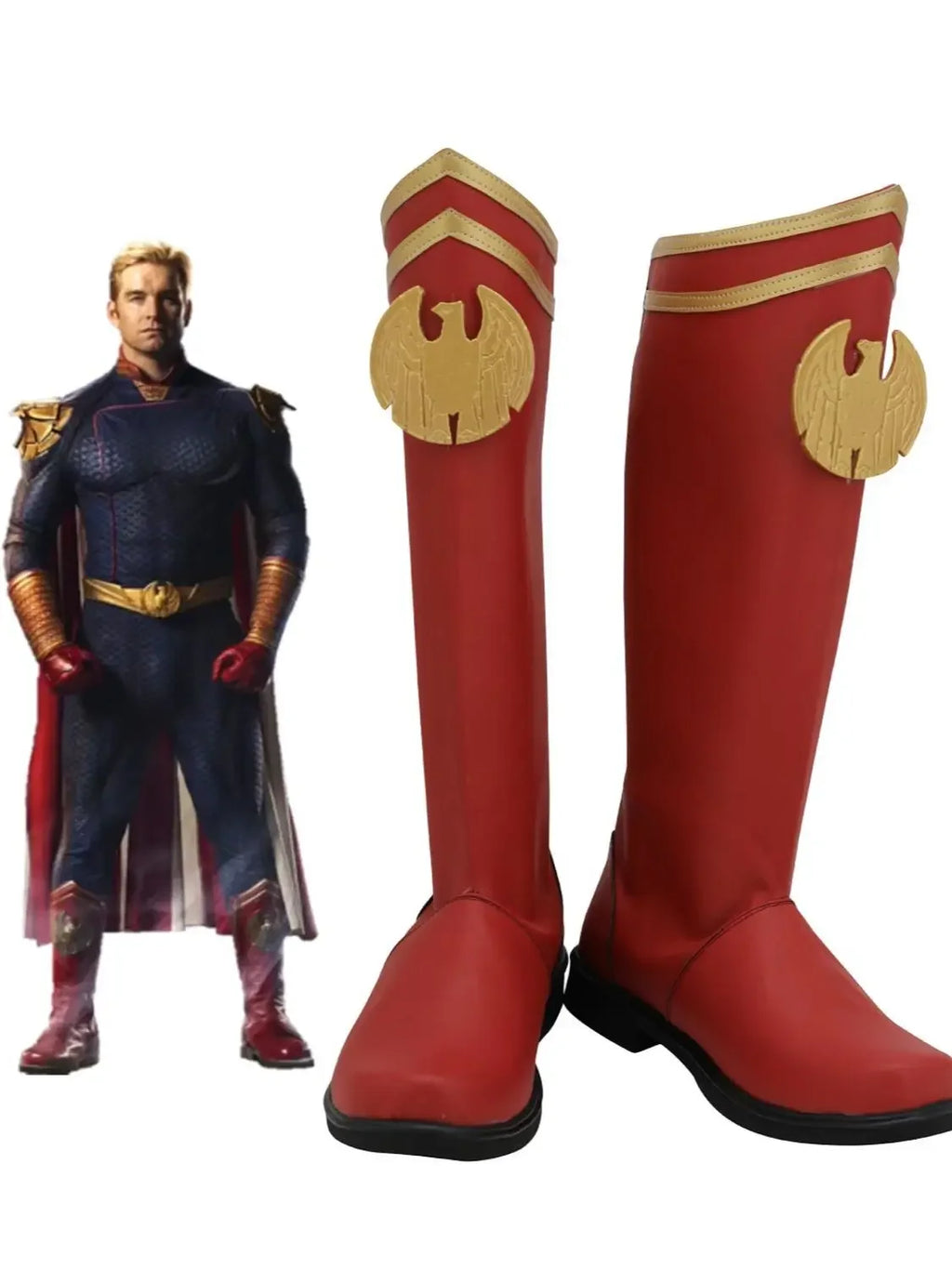 The Boys Homelander Cosplay Boots Custom Red Shoes | MiDicosplay