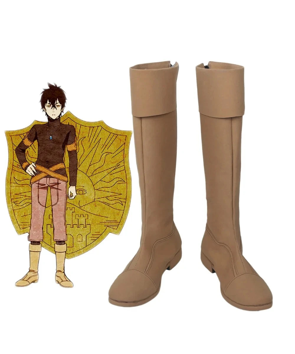 Black Clover Yuno Cosplay Boots Brown Shoes Golden Dawn Custom Made