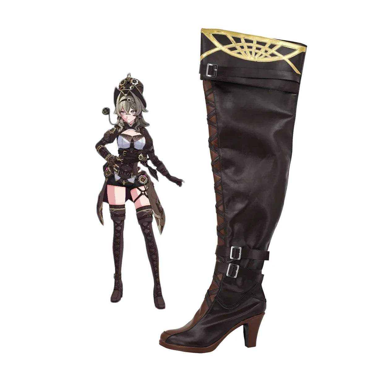Honkai Impact 3 VILL-V Cosplay Shoes Long Boots Custom Made