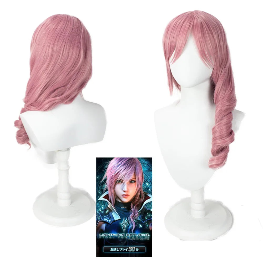 Final Fantasy XIII FF13 Lightning Cosplay Wig Long Pink Hair