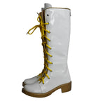 Bottes blanches personnalisées pour cosplay de Rumi, la chasseuse de démons K-pop 