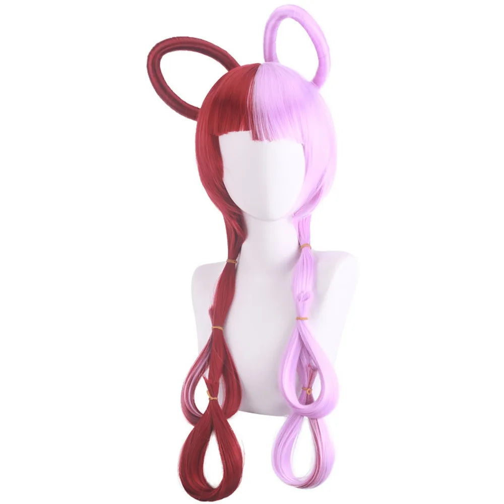Perruque de cosplay de Red Uta du film One Piece, fille de Shanks, cheveux longs roses