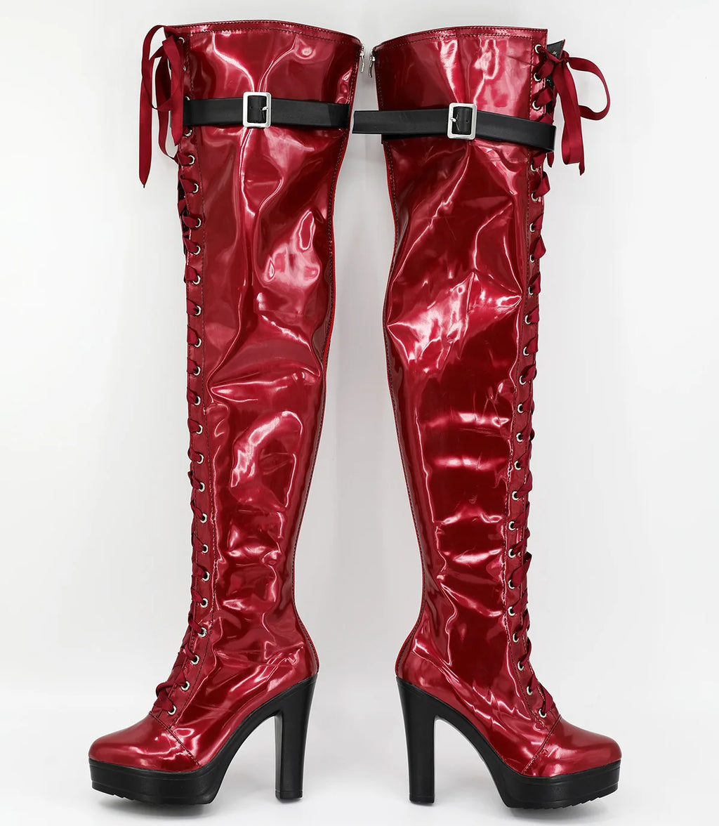 Persona5 Shikano Ichigo Cosplay Shoes Knee High Boots Custom Made