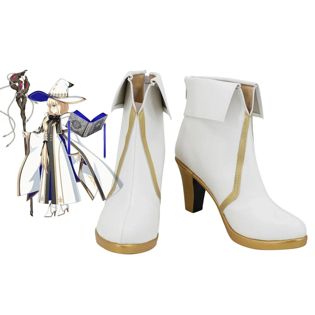 Fate Grand Order FGO Aesc the Savior Cosplay Boots Custom White Shoes