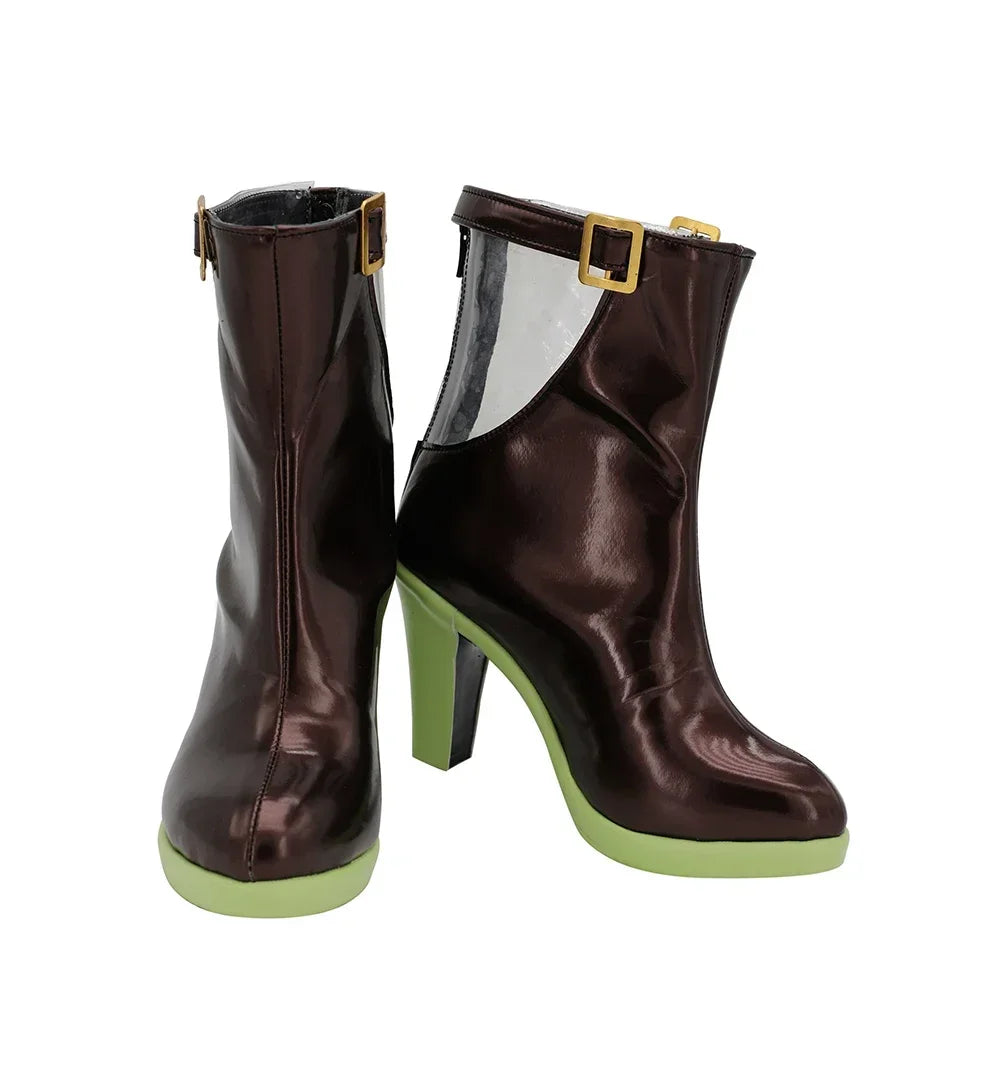 Arknights Kal'tsit Cosplay Boots High Heel Brown Shoes