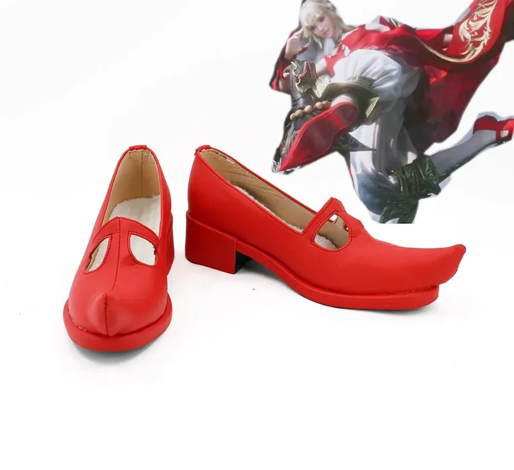 FF14 Final Fantasy XIV: A Realm Reborn Lise Cosplay Boots Red Shoes