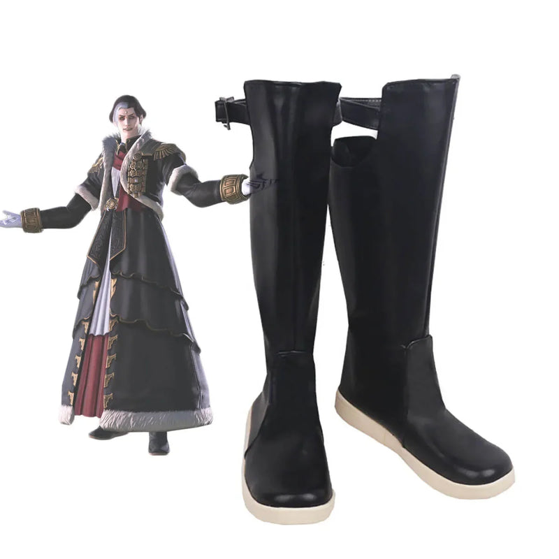 Final Fantasy14 Emet-Selch Cosplay Shoes Black Boots Custom Made