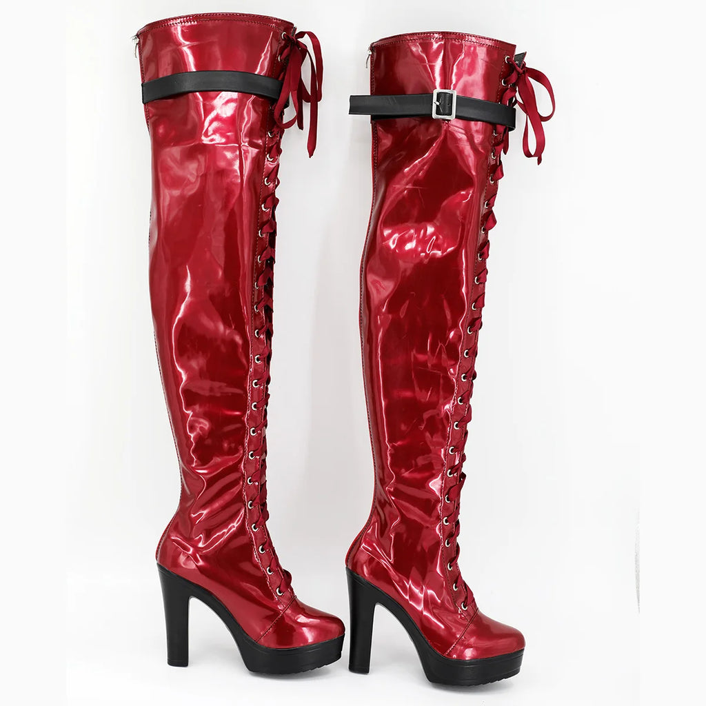 Persona5 Shikano Ichigo Cosplay Shoes Knee High Boots Custom Made