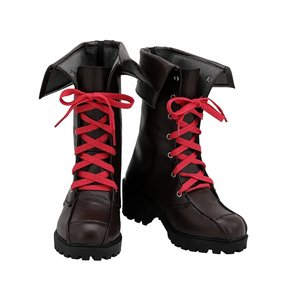 LOL Jinx Cosplay Boots Brown Shoes Custom Made