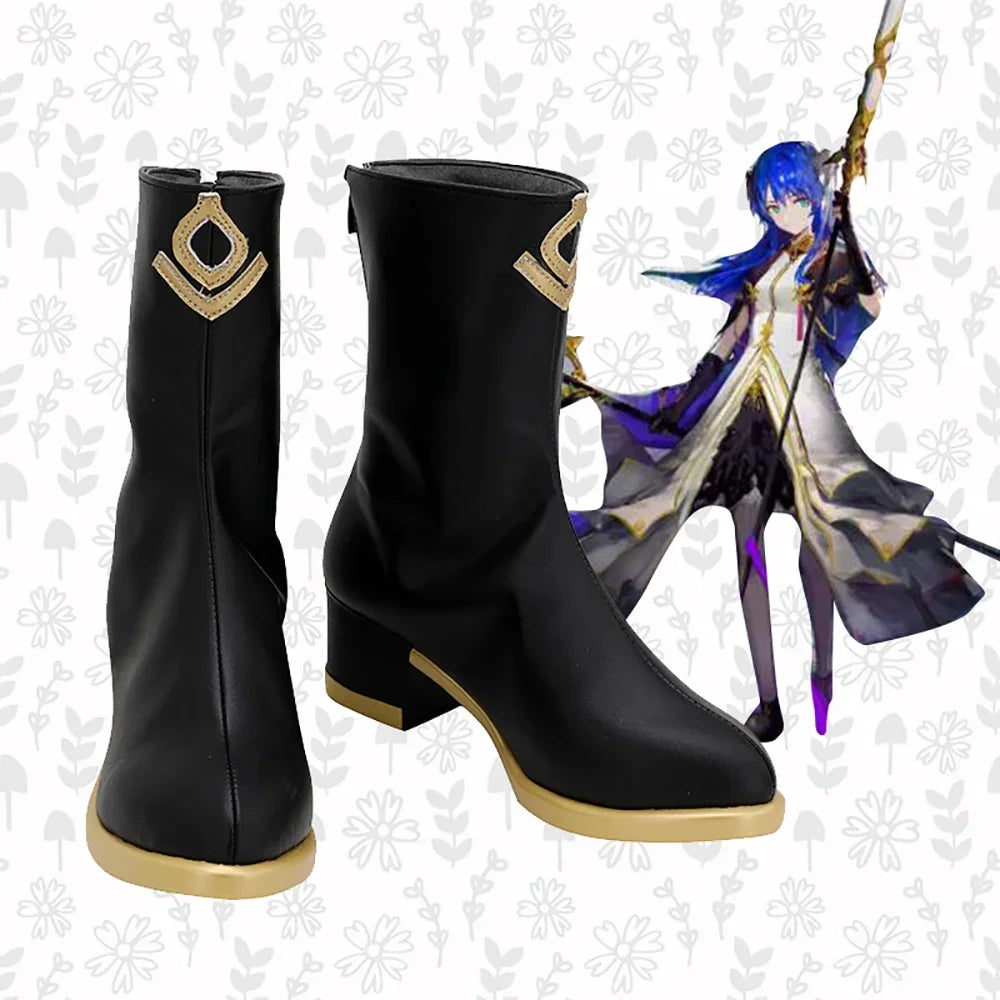 Arknights Mostima Cosplay Boots Black Shoes