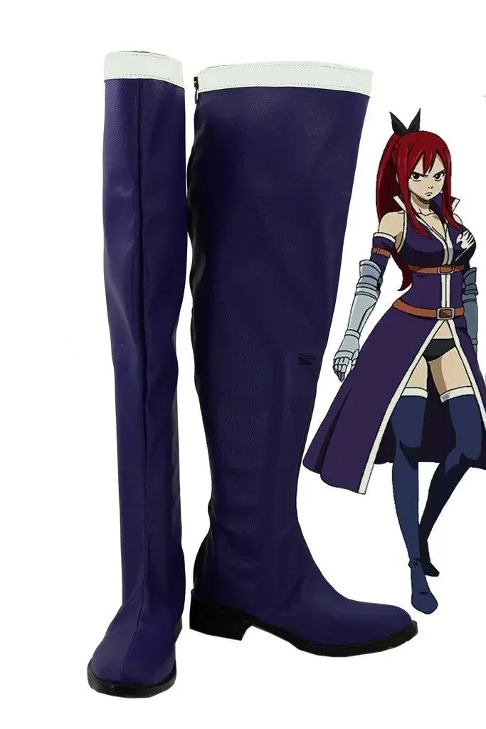 Fairy Tail Erza Scarlet Cosplay Shoes Boots Custom Made