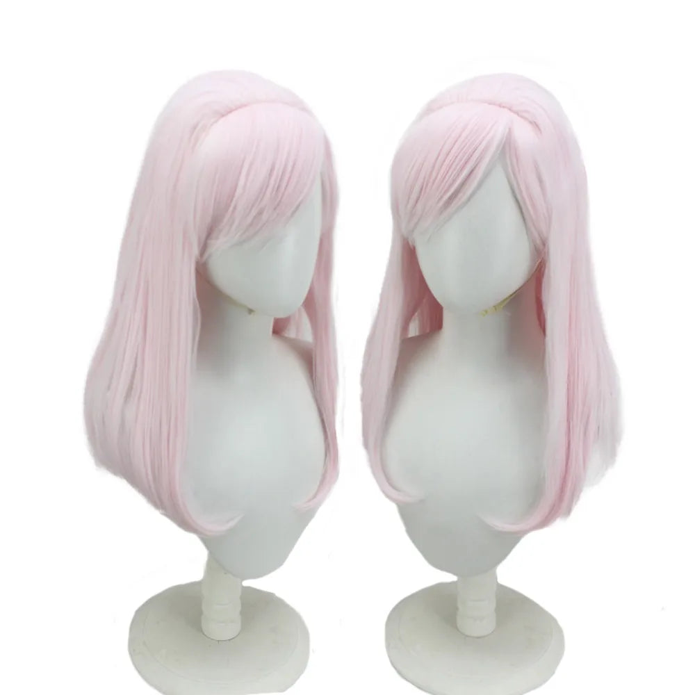 Perruque rose longue et lisse pour cosplay de Charlie Morningstar (Hazbin Hotel) 