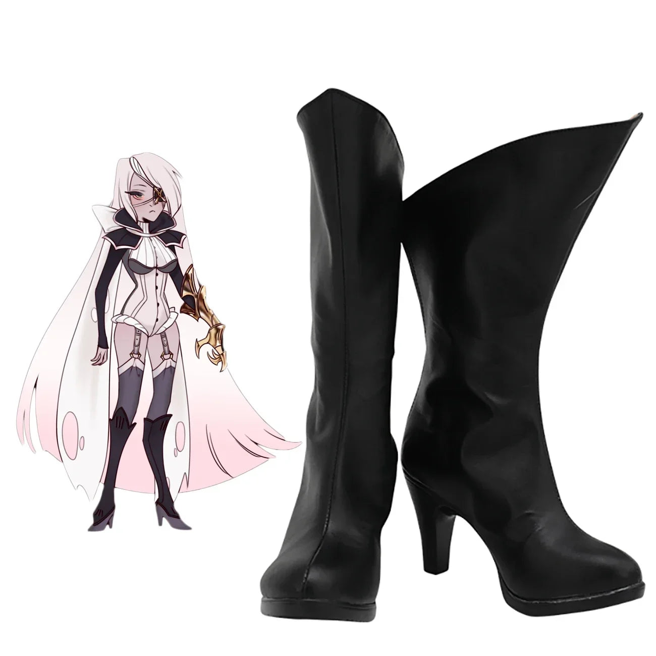 Hazbin Hotel Vaggie Cosplay Boots Vagatha High Heel Shoes