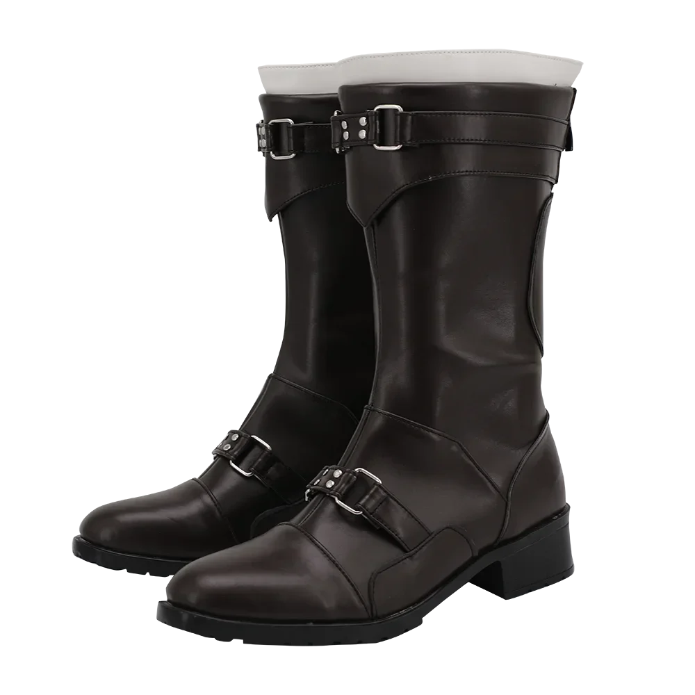 Final Fantasy 7 Remake Leslie Kyle Cosplay Boots Brown Shoes