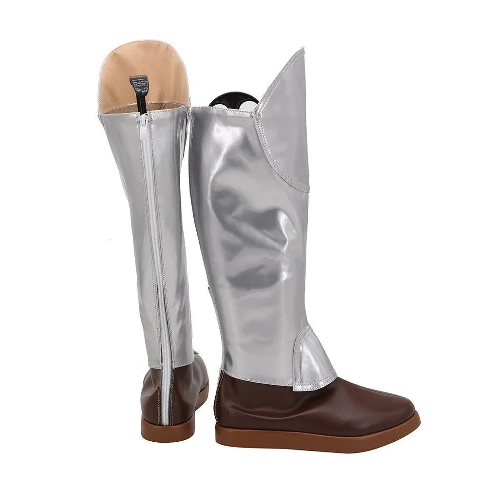 Fairy Tail Rogue Cheney The Shadow Dragon Cosplay Boots Silver Shoes